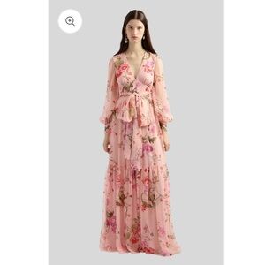 ERDEM Floral Pink Silk Gown